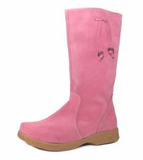 Bota Alta Gamuza Con Flecos