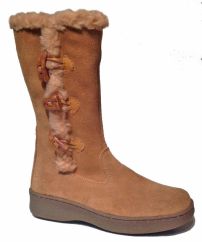 Bota Alta Gamuza con Piel 