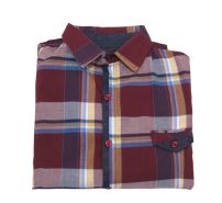 Camisa Manga Larga Escocesa Con Bolsillo