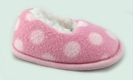 Pantuflas de Polar Con Lunares de Dama Con Corderito Adentro