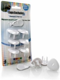 Tapa enchufe 3 patas planas x6 unidades