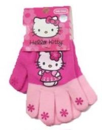 Guante  Personaje Tejido Estampado de Hello Kitty con Florcitas