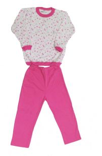 Pijama Invierno Remera Manga Larga y Pantalon Estampado de Flores