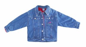 Campera de Jean con Cordero Interno Bordado Flores