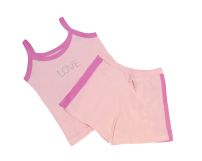 Pijama Verano Remera con Breteles Aplique  y Short 