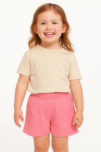 Pantalon Corto - Short liso de algodon 