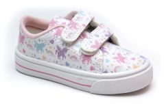 Zapatilla Cuerina Ecológica con Velcro Estampado Unicornio 