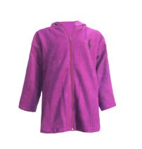 Campera polar bordado polo con capucha y cierre 