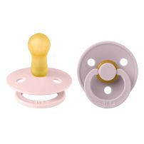 Chupete Bibs Colour Pacifier x 2 - Blossom/Dusky Lilac - Tetina De Caucho Natural - Latex - 6-18 Meses