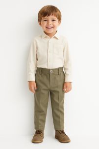 Pantalon Gabardina con pinza y cintura elastizada