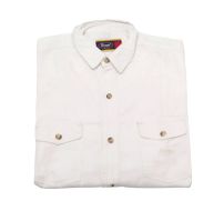 Camisa Manga Larga Gabardina Lisa Con Dos Bolsillo