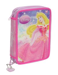 Cartuchera DISNEY PRINCESS 3 pisos princesa Brillos rojos o dorados 
