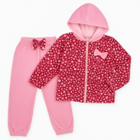 Conjunto Plush Campera Floreada y Pantalon Sin Pie
