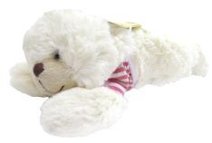 Oso de Peluche Acostado con Remera Rayado con Sonido 