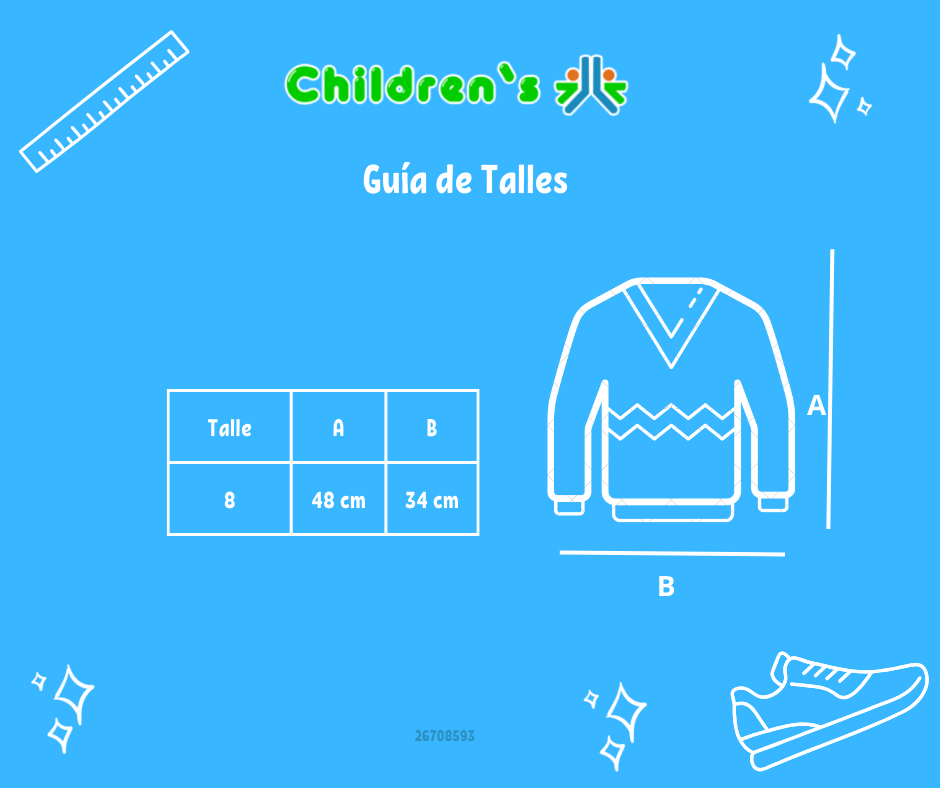 Tabla de talles — Pullover Con Boton De Madera